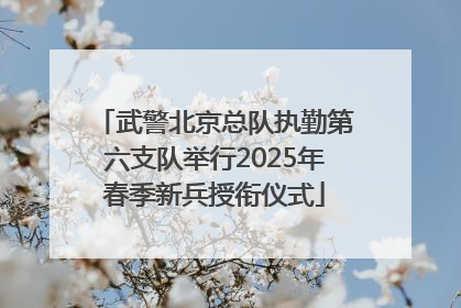 武警北京总队执勤第六支队举行2025年春季新兵授衔仪式