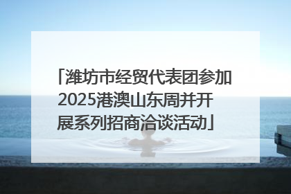 潍坊市经贸代表团参加2025港澳山东周并开展系列招商洽谈活动
