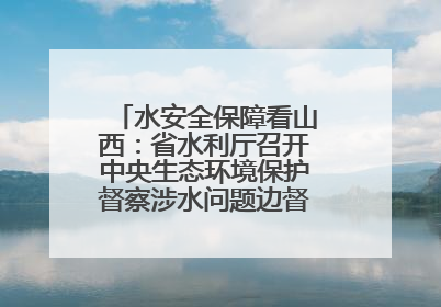 水安全保障看山西：省水利厅召开中央生态环境保护督察涉水问题边督边改工作推进会