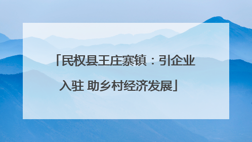 民权县王庄寨镇：引企业入驻 助乡村经济发展