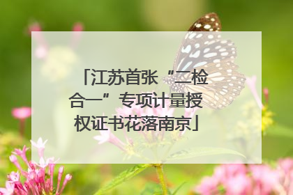 江苏首张“二检合一”专项计量授权证书花落南京