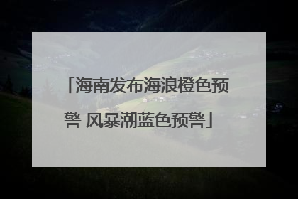 海南发布海浪橙色预警 风暴潮蓝色预警