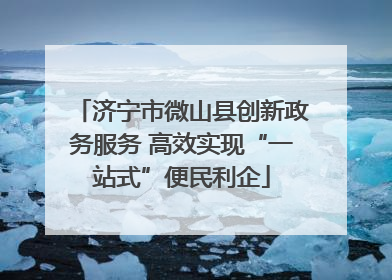 济宁市微山县创新政务服务 高效实现“一站式”便民利企