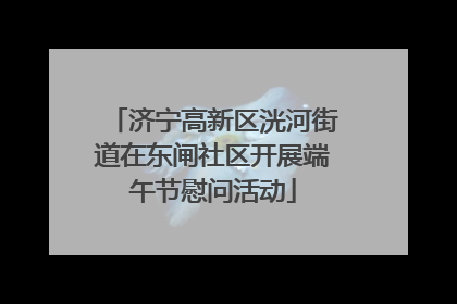 济宁高新区洸河街道在东闸社区开展端午节慰问活动