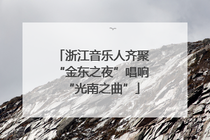 浙江音乐人齐聚“金东之夜”唱响“光南之曲”