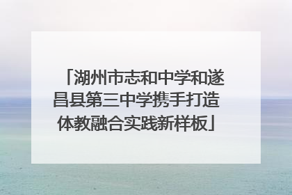 湖州市志和中学和遂昌县第三中学携手打造体教融合实践新样板