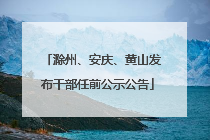 滁州、安庆、黄山发布干部任前公示公告