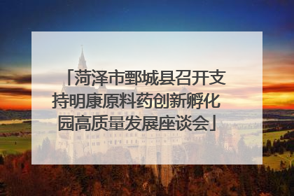 菏泽市鄄城县召开支持明康原料药创新孵化园高质量发展座谈会