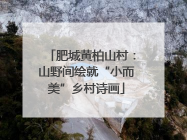肥城黄柏山村：山野间绘就“小而美”乡村诗画