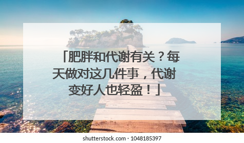 肥胖和代谢有关？每天做对这几件事，代谢变好人也轻盈！