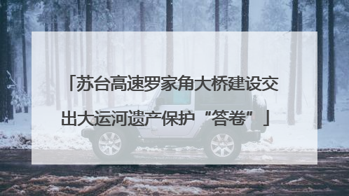 苏台高速罗家角大桥建设交出大运河遗产保护“答卷”