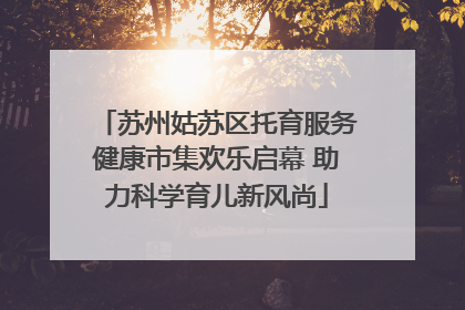 苏州姑苏区托育服务健康市集欢乐启幕 助力科学育儿新风尚