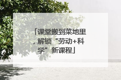 课堂搬到菜地里，解锁“劳动+科学”新课程