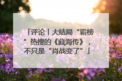 评论丨大结局“霸榜”热搜的《藏海传》，不只是“肖战变了”