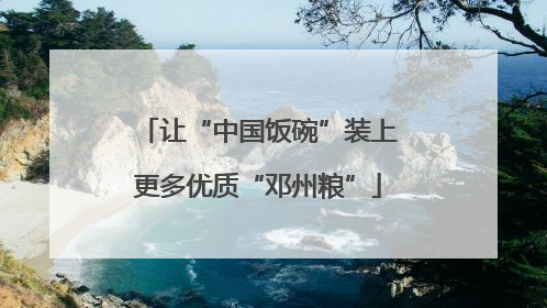 让“中国饭碗”装上更多优质“邓州粮”