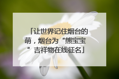 让世界记住烟台的萌，烟台为“熊宝宝”吉祥物在线征名