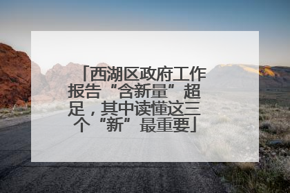 西湖区政府工作报告“含新量”超足，其中读懂这三个“新”最重要