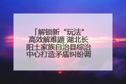 解锁新“玩法” 高效解难题 湖北长阳土家族自治县综治中心打造矛盾纠纷调处“终点站”