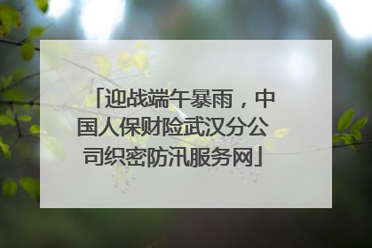 迎战端午暴雨，中国人保财险武汉分公司织密防汛服务网