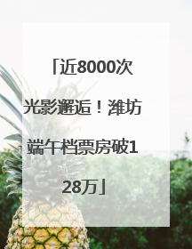 近8000次光影邂逅！潍坊端午档票房破128万