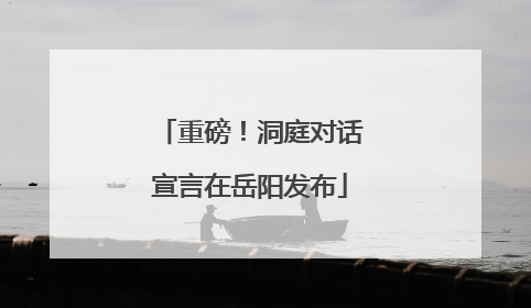 重磅！洞庭对话宣言在岳阳发布