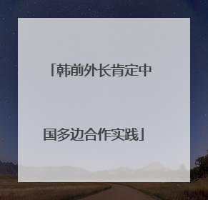 韩前外长肯定中国多边合作实践