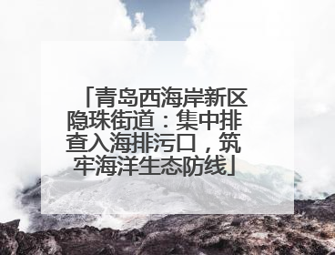 青岛西海岸新区隐珠街道：集中排查入海排污口，筑牢海洋生态防线