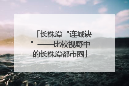 长株潭“连城诀”——比较视野中的长株潭都市圈