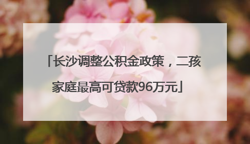 长沙调整公积金政策，二孩家庭最高可贷款96万元