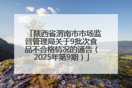 陕西省渭南市市场监督管理局关于9批次食品不合格情况的通告（2025年第9期）