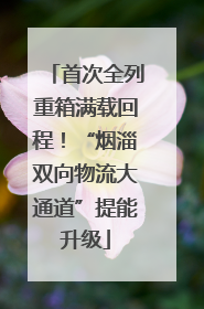 首次全列重箱满载回程！“烟淄双向物流大通道”提能升级