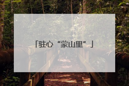 驻心“蒙山里”