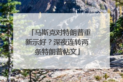 马斯克对特朗普重新示好？深夜连转两条特朗普帖文