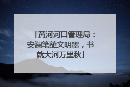 黄河河口管理局：安澜笔蘸文明墨，书就大河万里秋