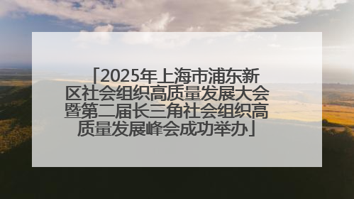 2025年上海市浦东新区社会组织高质量发展大会暨第二届长三角社会组织高质量发展峰会成功举办