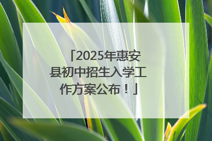 2025年惠安县初中招生入学工作方案公布！