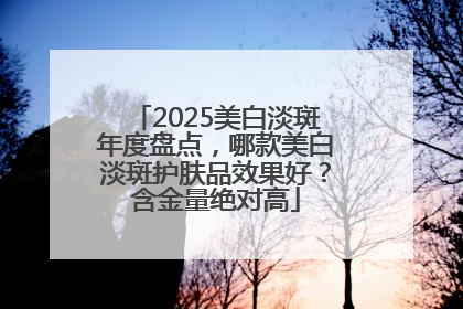 2025美白淡斑年度盘点，哪款美白淡斑护肤品效果好？含金量绝对高