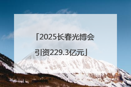 2025长春光博会引资229.3亿元