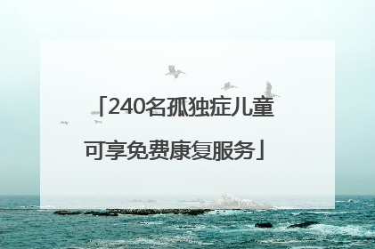 240名孤独症儿童可享免费康复服务